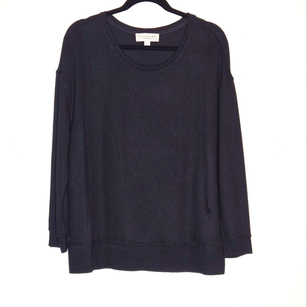 Gloria Vanderbilt LIFEWEAR HSN Black Lightweight Sweatshirt Size Large